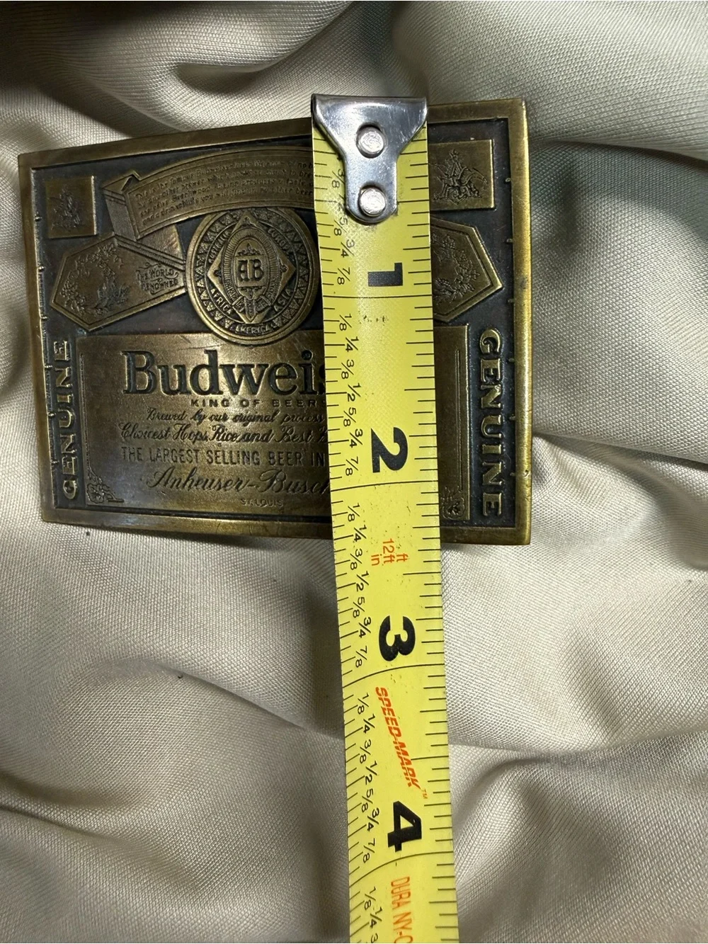 Budweiser Metallic Gold BELT BUCKLE